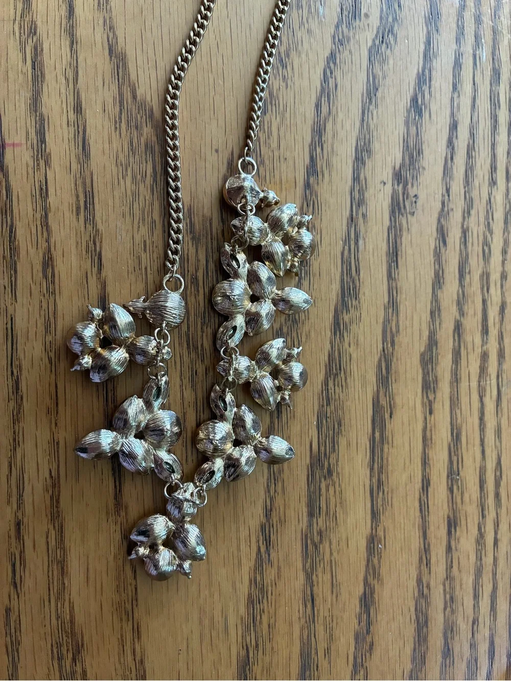 Pastel Rhinestone Floral Cluster Bib Statement Necklace